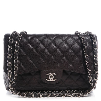 Chanel Caviar Quilted Jumbo Single Flap Dark Brown 1 of 8