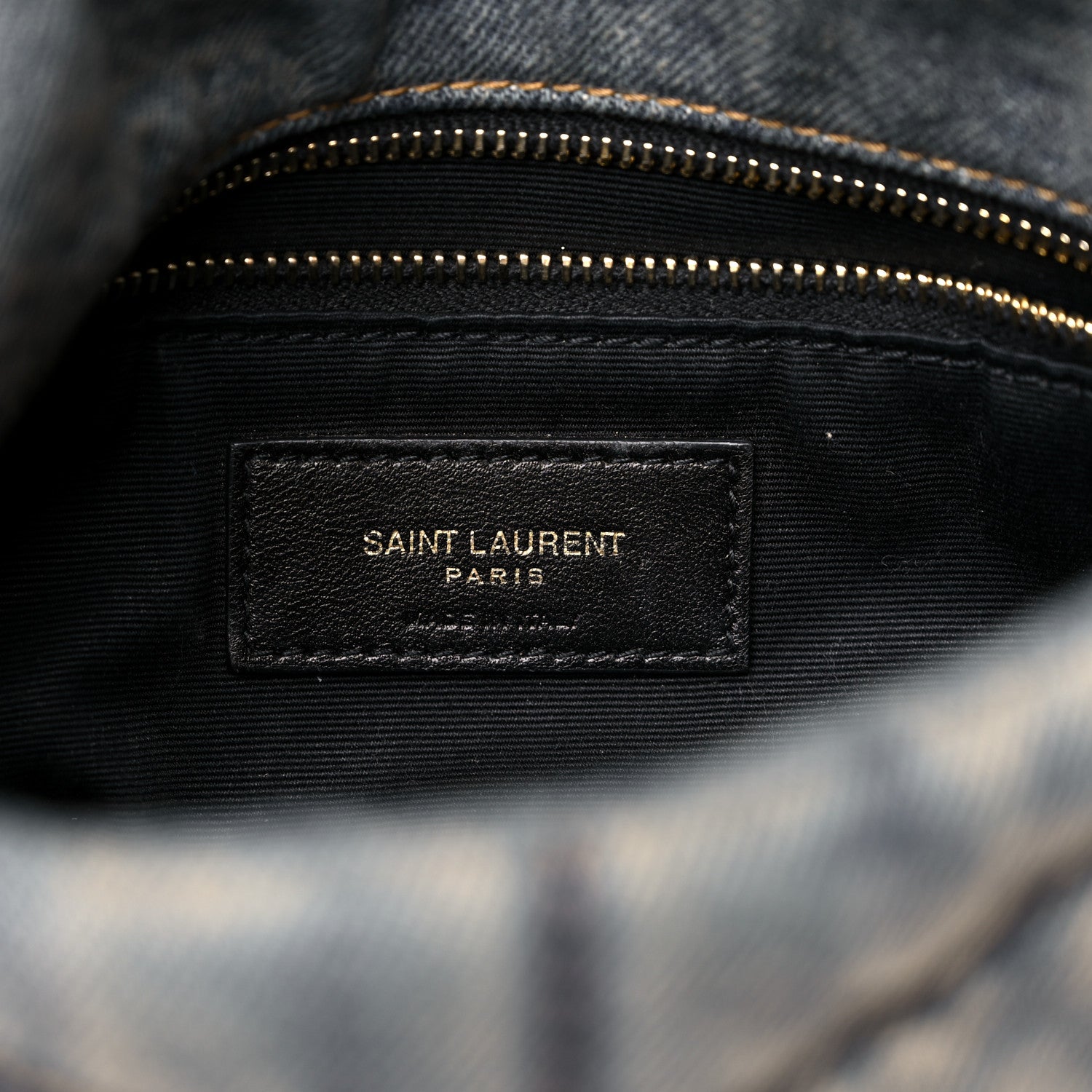 Saint Laurent Denim Quilted Toy Loulou Puffer Monogram Chain Satchel Blue Cinnamon 6 of 12