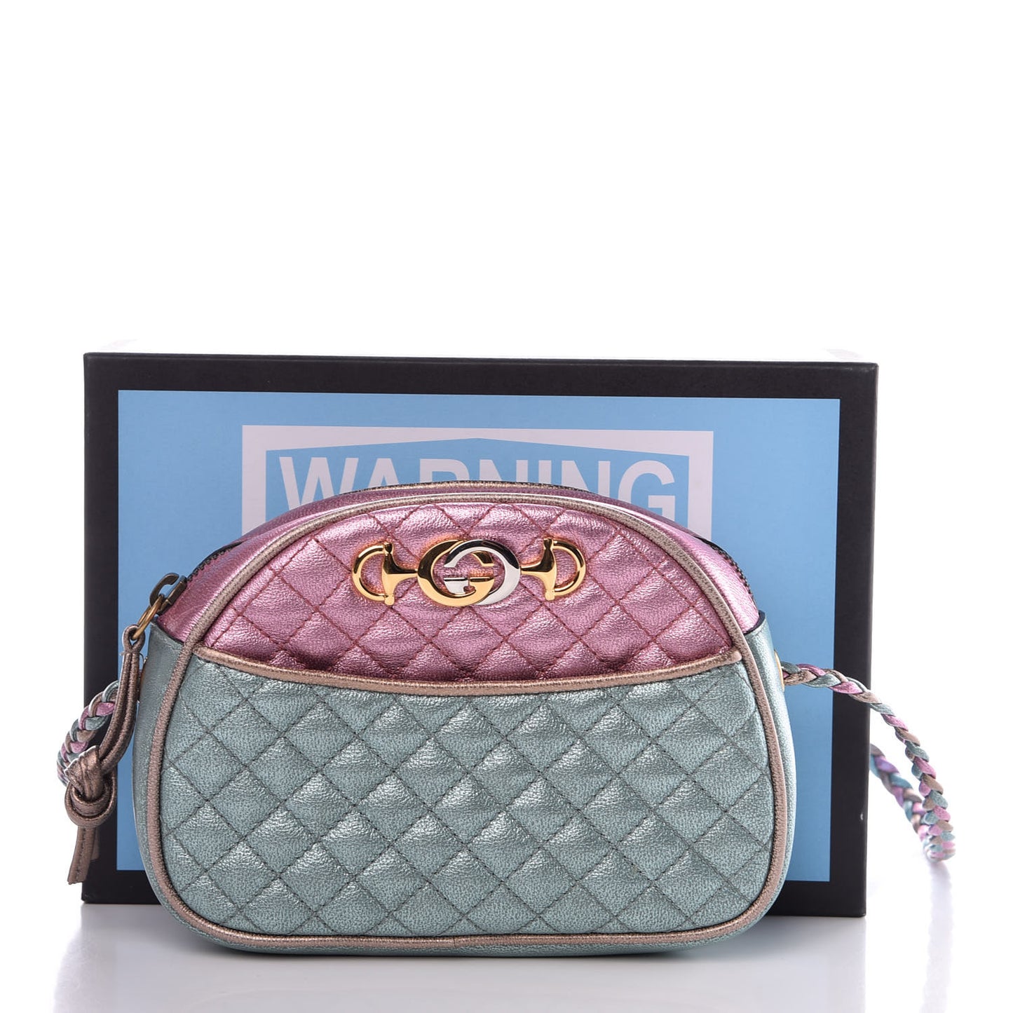 Laminated Nappa Trapuntata Mini Zumi Dome Shoulder Bag Rosa Lago Rame