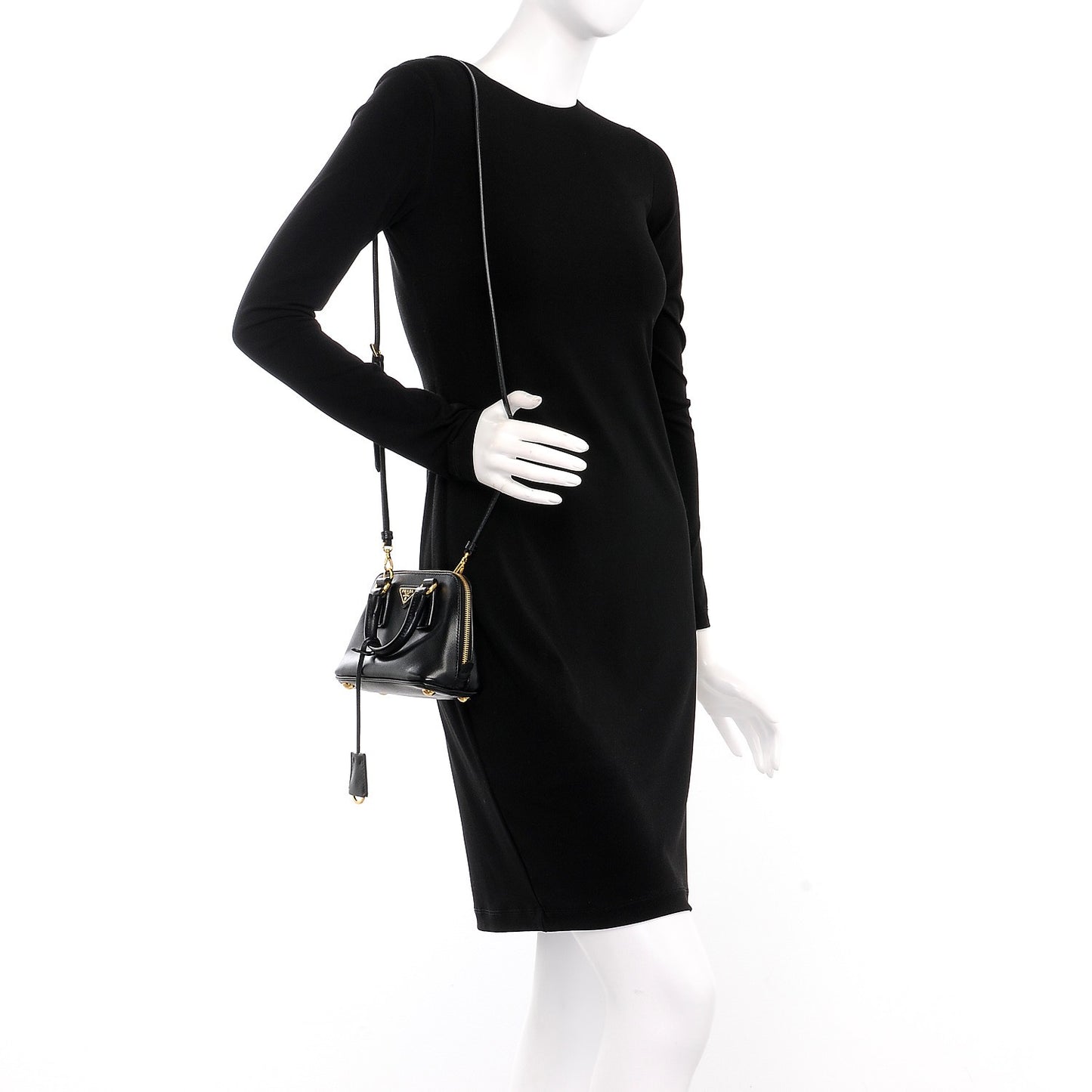 Saffiano Lux Mini Promenade Tote Black
