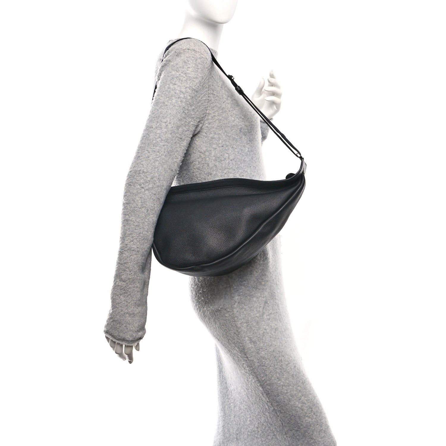 The Row Grained Calfskin Large Slouchy Banana Bag Black 2 of 10