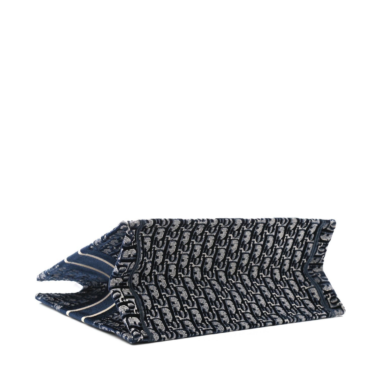 Oblique Velvet Medium Book Tote Blue Multicolor