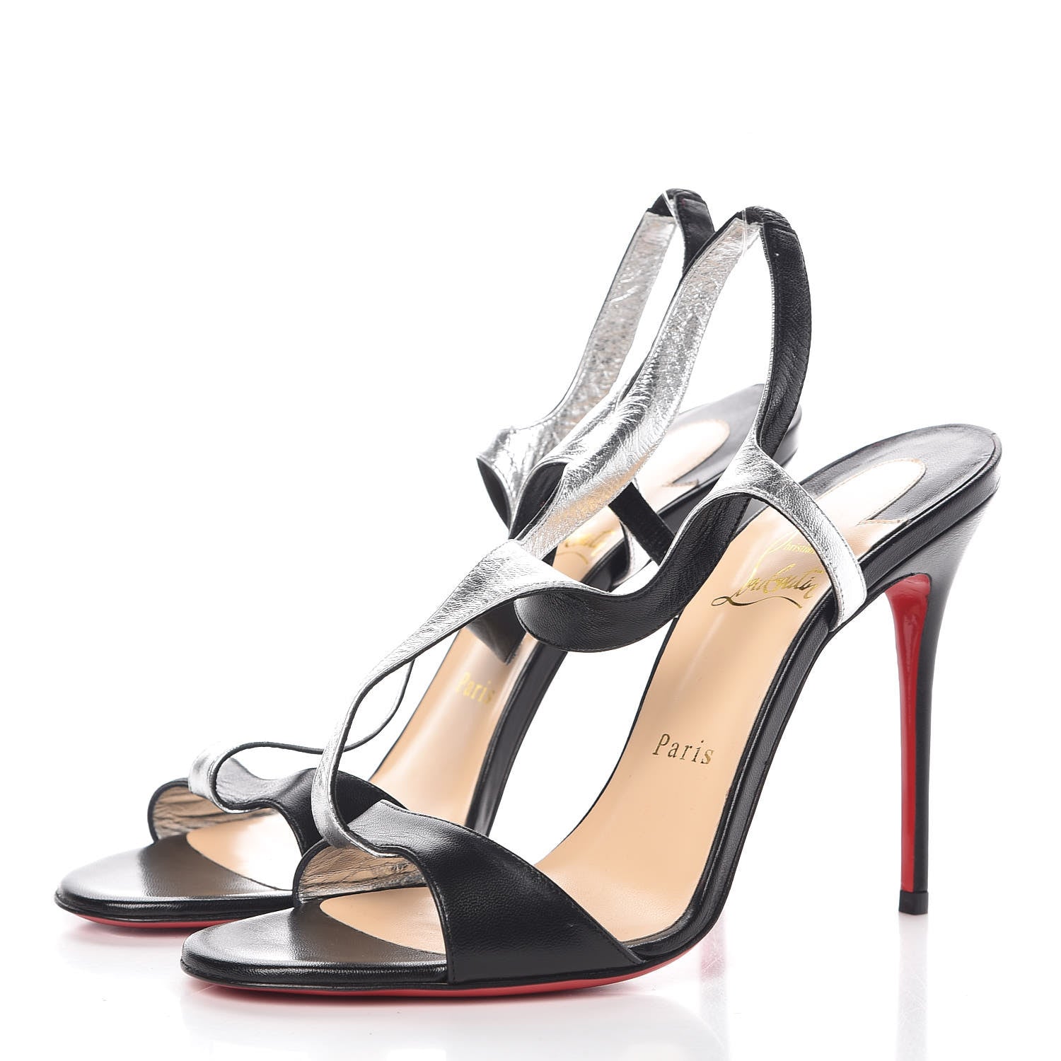 Christian Louboutin Kid Morphetina 100 T-Strap Sandals 39 Black 3 of 9