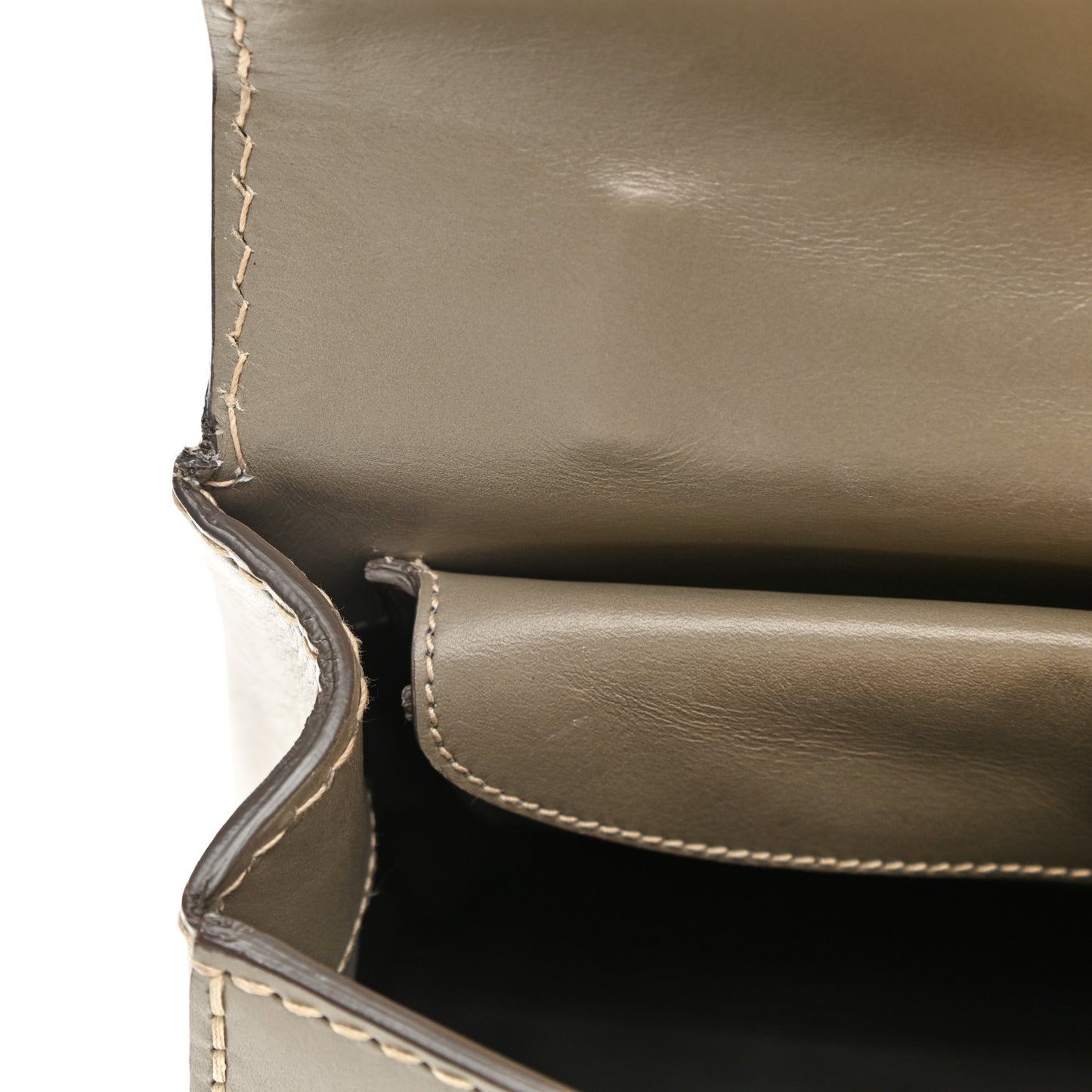 Vitello Tri-Color Medium Sound Top Handle Satchel Grigio Black