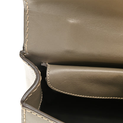 Prada Vitello Tri-Color Medium Sound Top Handle Satchel Grigio Black 11 of 18