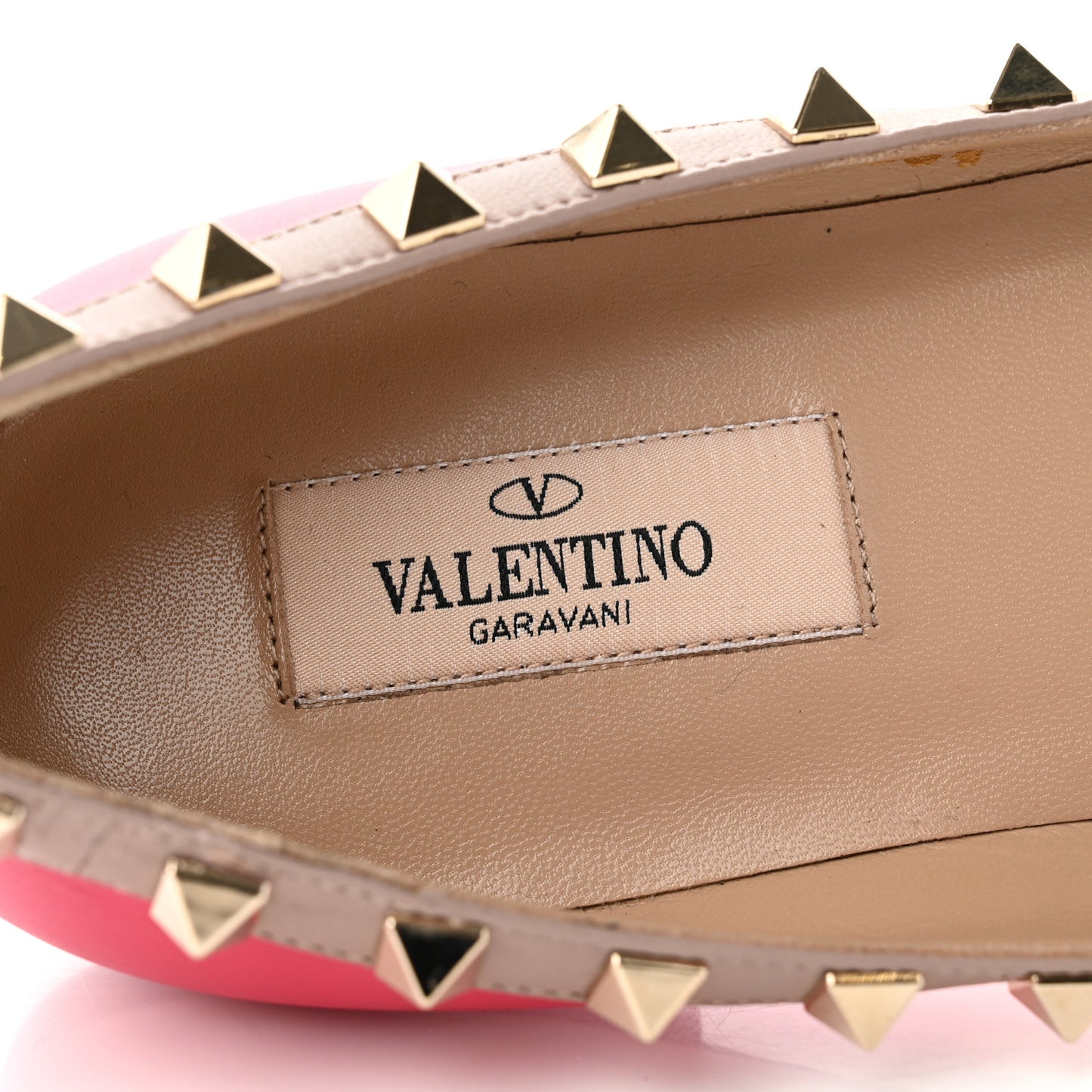 Calfskin Nappa Rockstud Ballerina Flats 36.5 Deep Fuxia Poudre