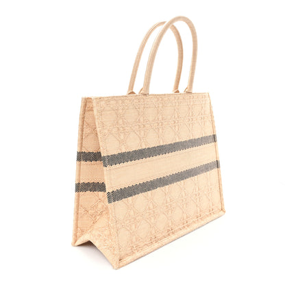 Christian Dior Raffia Cannage Large Book Tote Natural 3 of 11