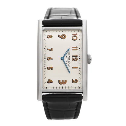 Tiffany Stainless Steel Alligator 25mm East West Quartz Watch 1 of 6