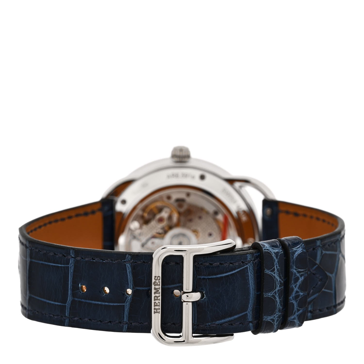 Hermes 18K White Gold Alligator Diamond 38mm Arceau Into the Canadian Wild Automatic Watch Bleu Saphir 3 of 5