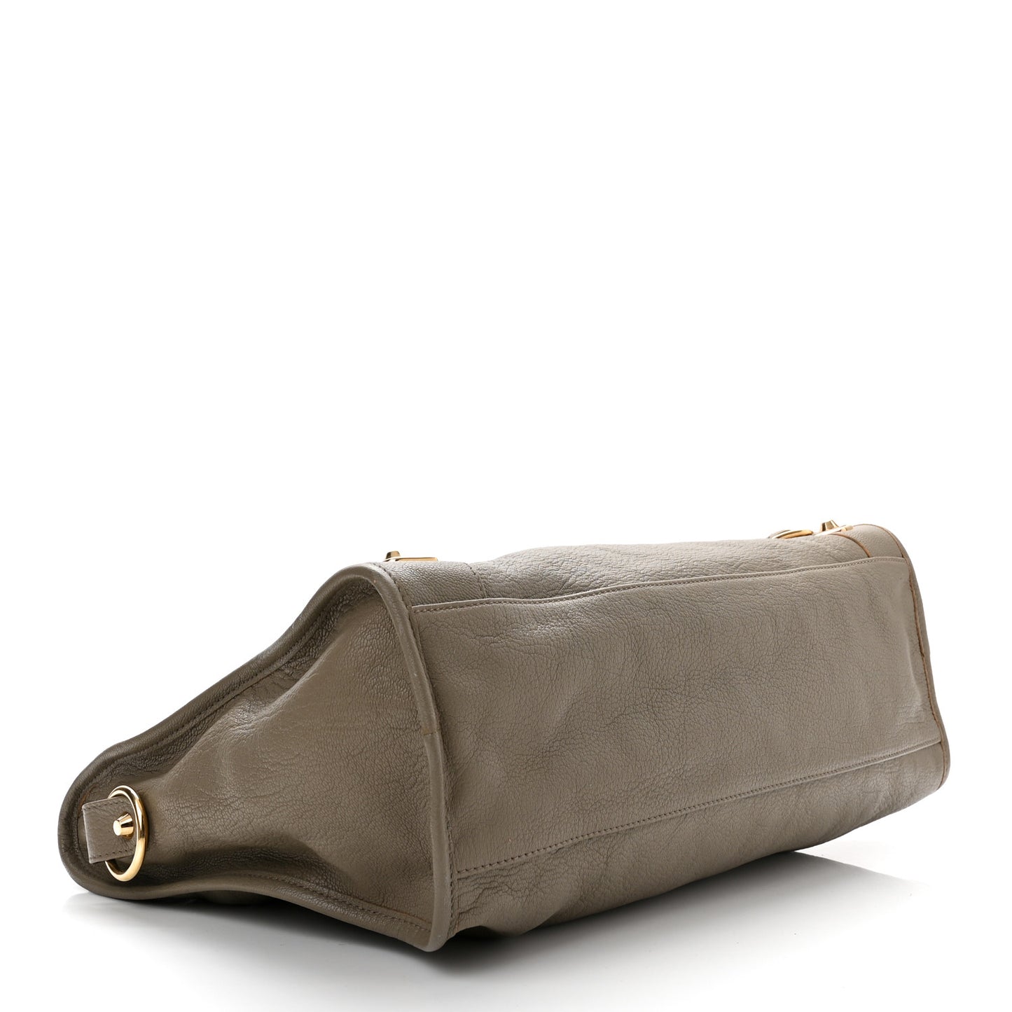 Chevre Gold Metallic Edge Hardware City Gris Taupe