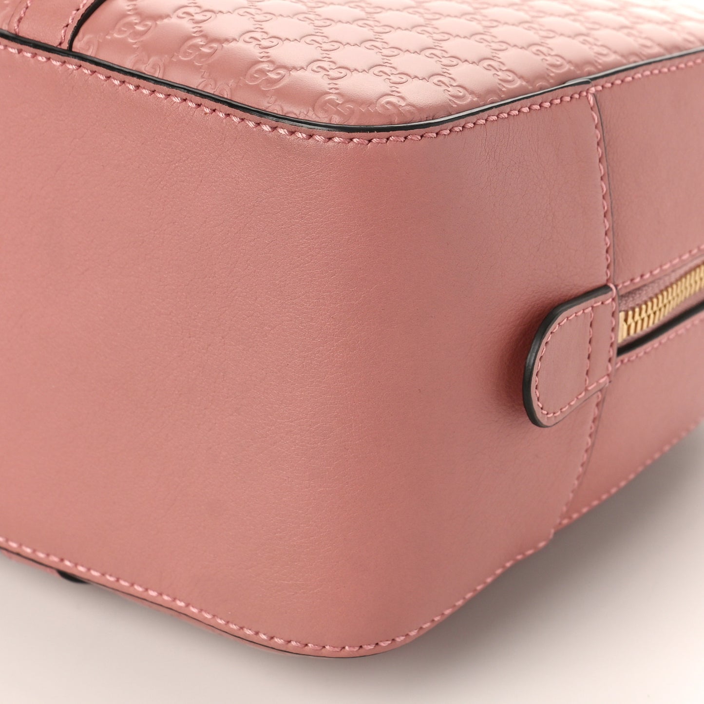 Grained Calfskin Large Virtus Top Handle Shoulder Bag Beige