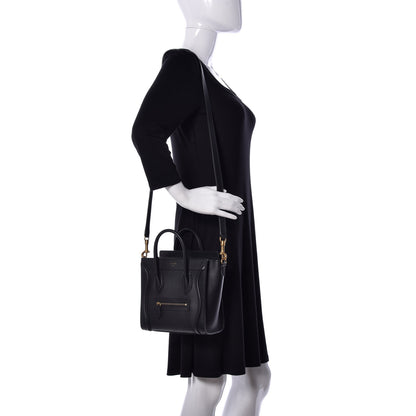 Celine Smooth Calfskin Nano Luggage Black 2 of 9
