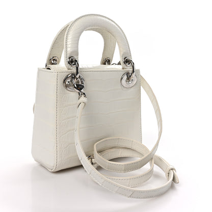 Christian Dior Alligator Mini Lady Dior White 3 of 10