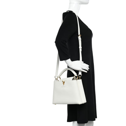Louis Vuitton Taurillon Capucines BB Snow 2 of 10