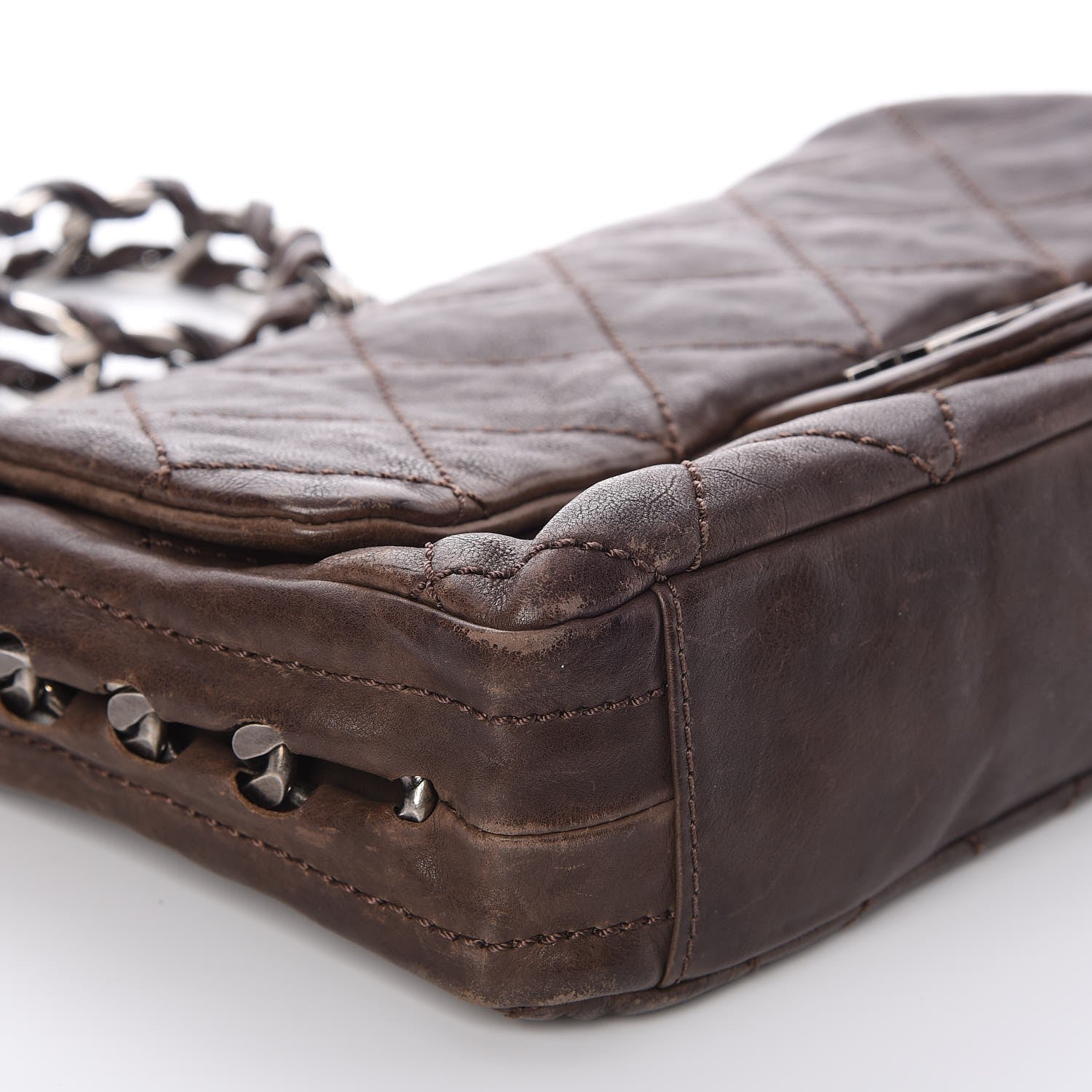 Chanel Calfskin Quilted Modern Chain Flap Brown 8 of 9