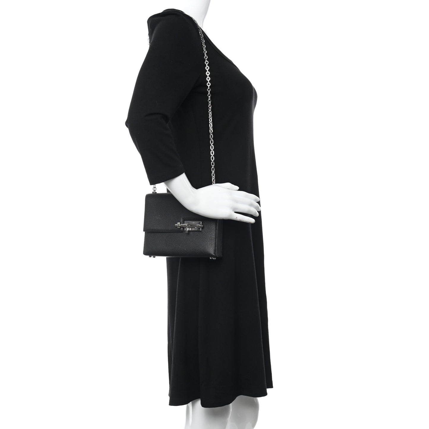 Chevre Mysore Mini Verrou Chaine Bag Black