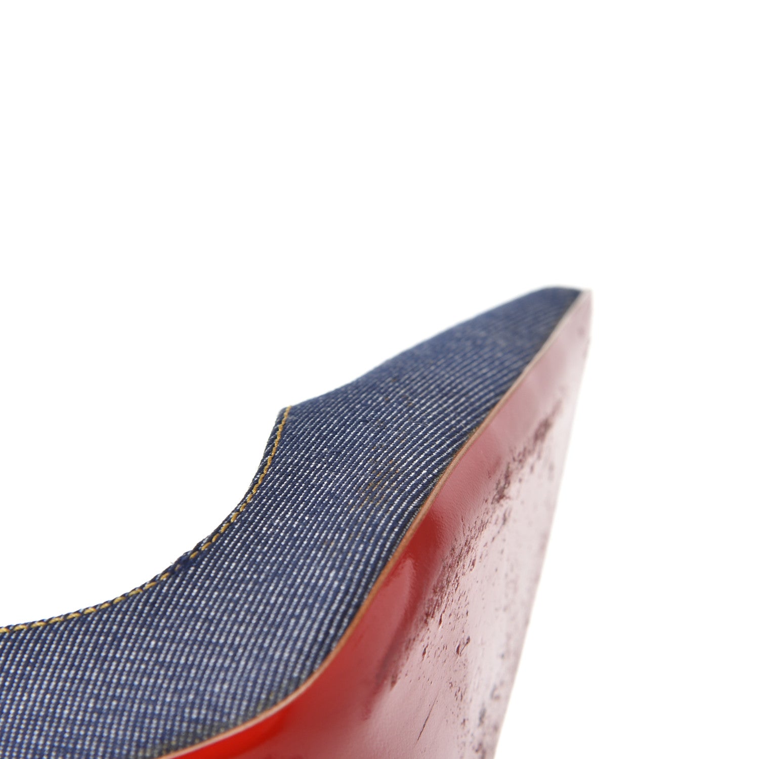 Christian Louboutin Denim Jazz Calf So Kate 120 Pumps 37.5 Blue White 10 of 22