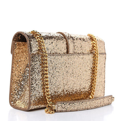 Saint Laurent Glitter Monogram Galactica Satchel Gold 3 of 13