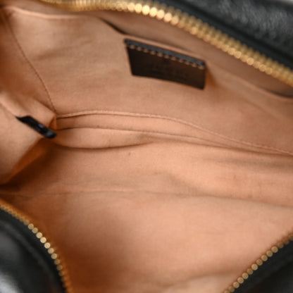 Gucci Monogram Matelasse Diagonal Small GG Marmont Chain Shoulder Bag Beige Black 5 of 9