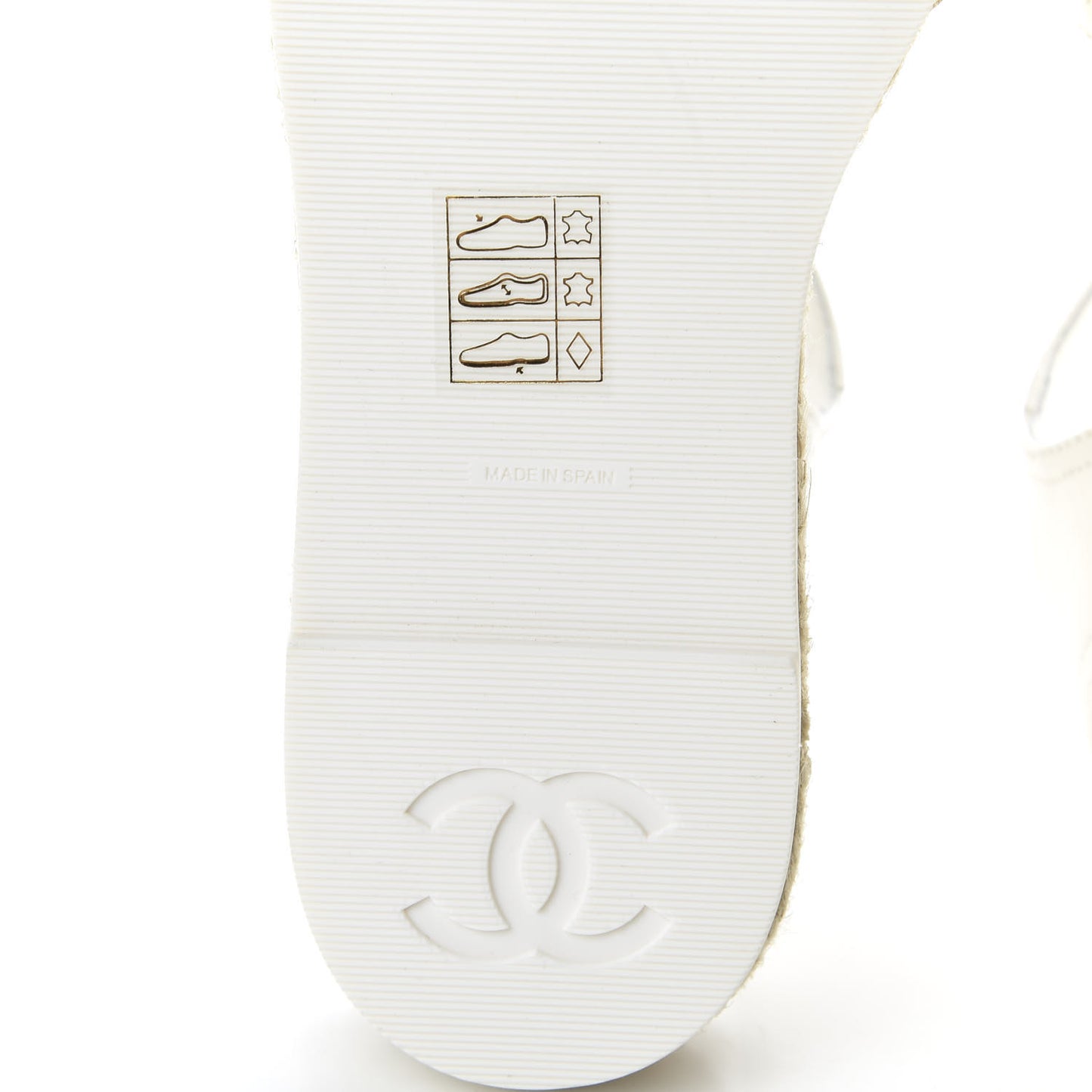 Lambskin Cap Toe CC Espadrille Sandals 35 Black White