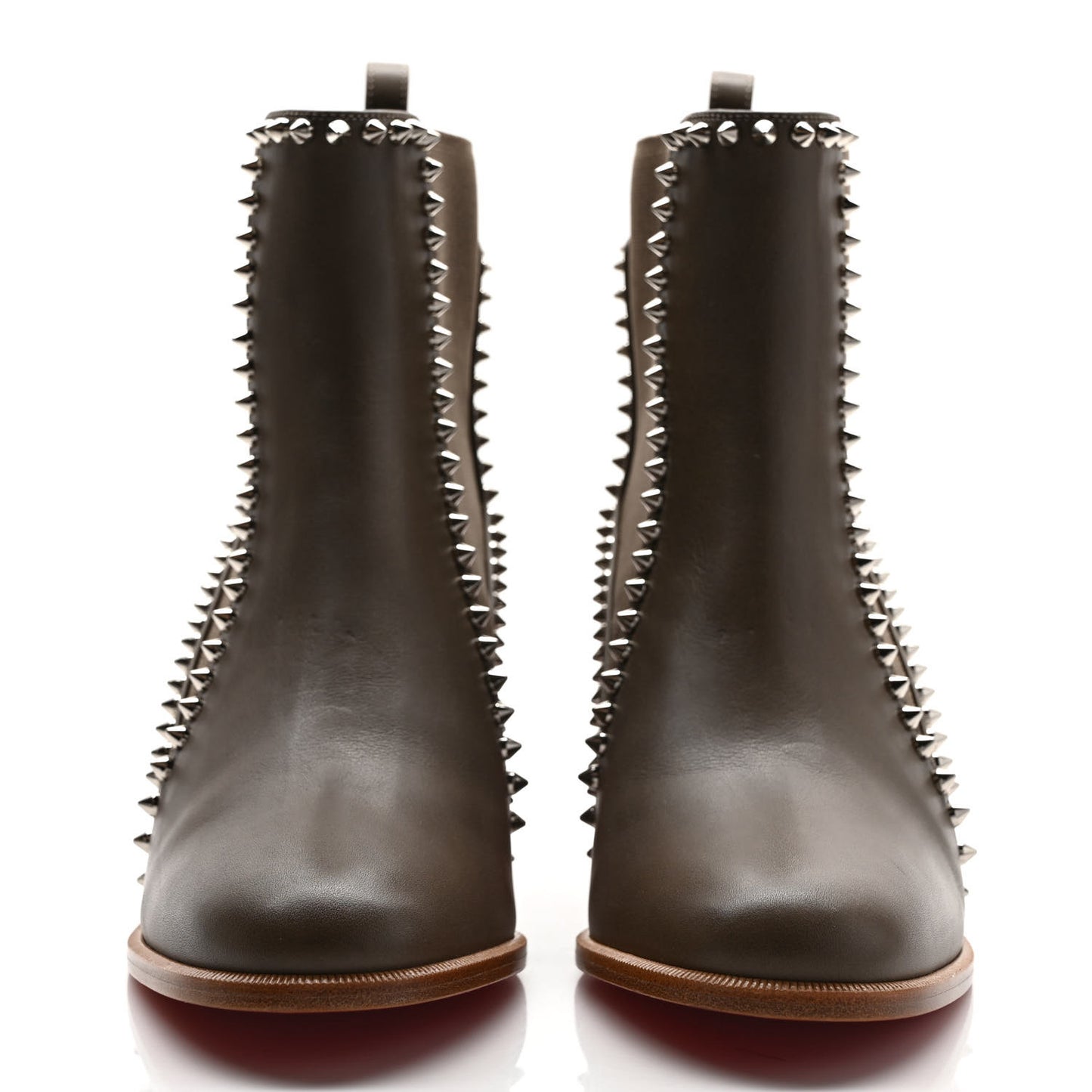 Calfskin Spikes Chelsea Outline Boots 37.5 Silex Grey