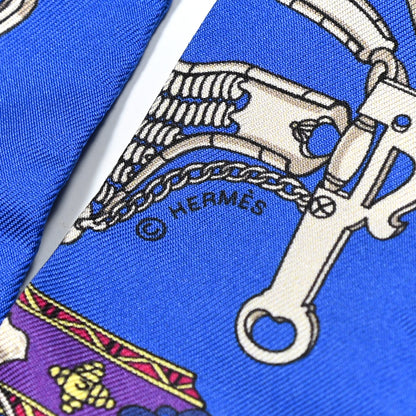 Hermes Silk Mors Et Gourmettes Remix Twilly Bleu Roy Turquoise Prune 3 of 4