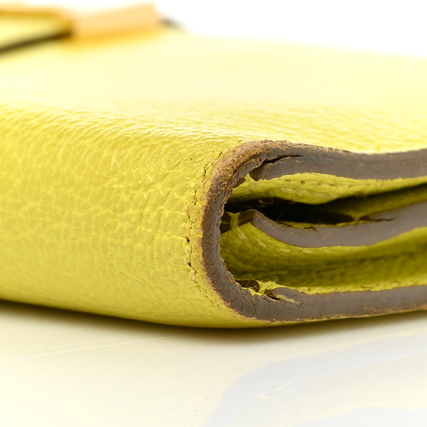 Chevre Mysore Bearn Gusset Wallet Lime