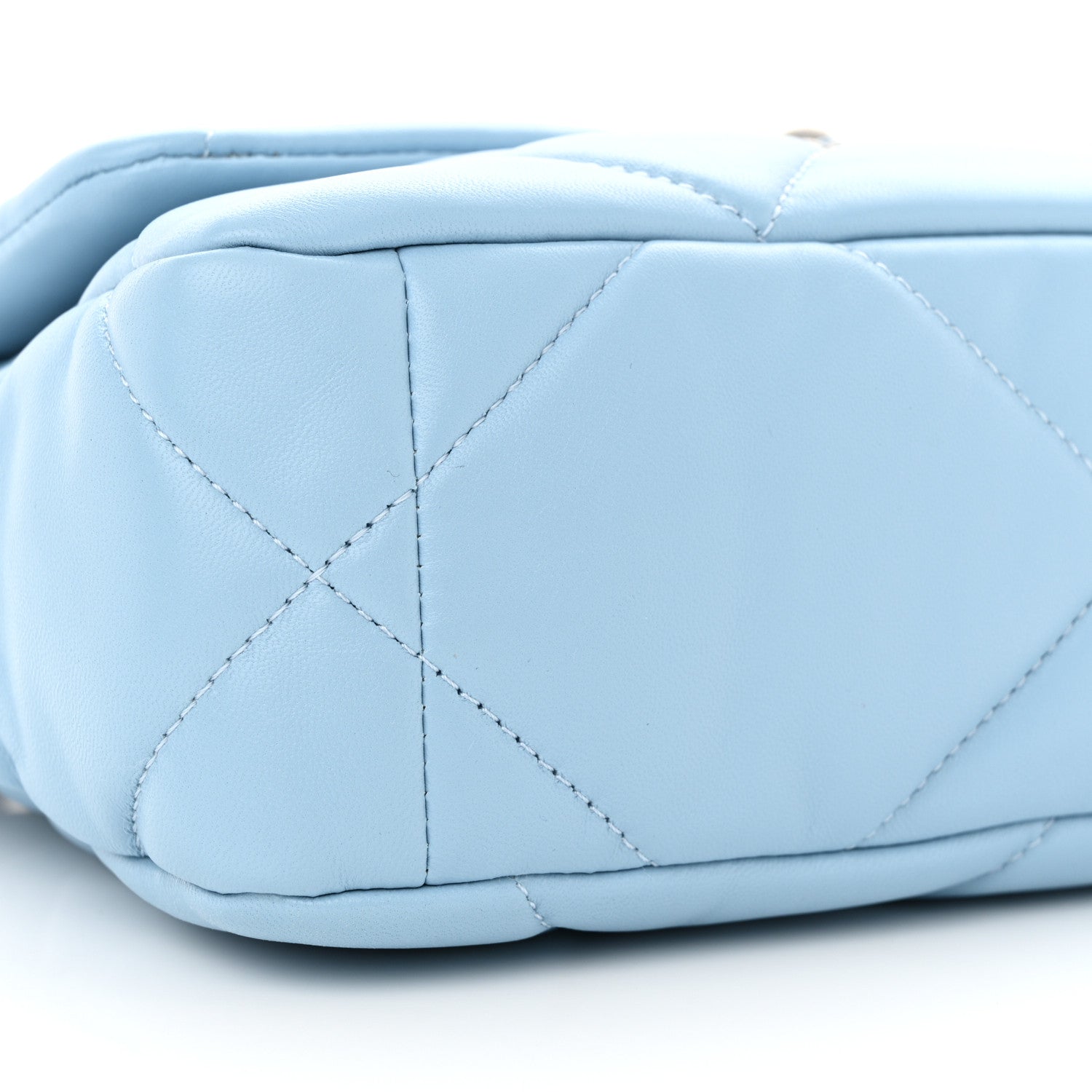 Chanel Shiny Lambskin Quilted Medium Chanel 19 Flap Light Blue 9 of 11