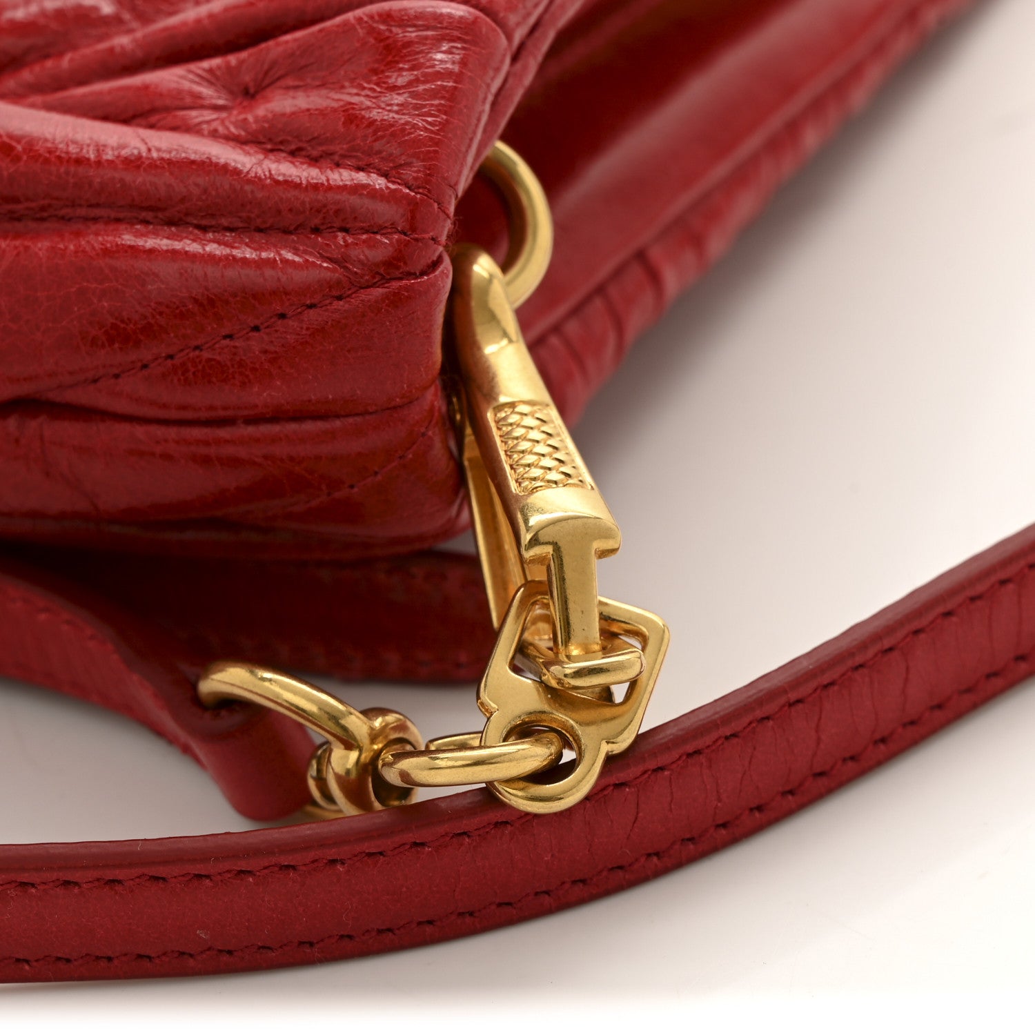 Miu Miu Nappa Matelasse Crossbody Clutch Rubino 10 of 11