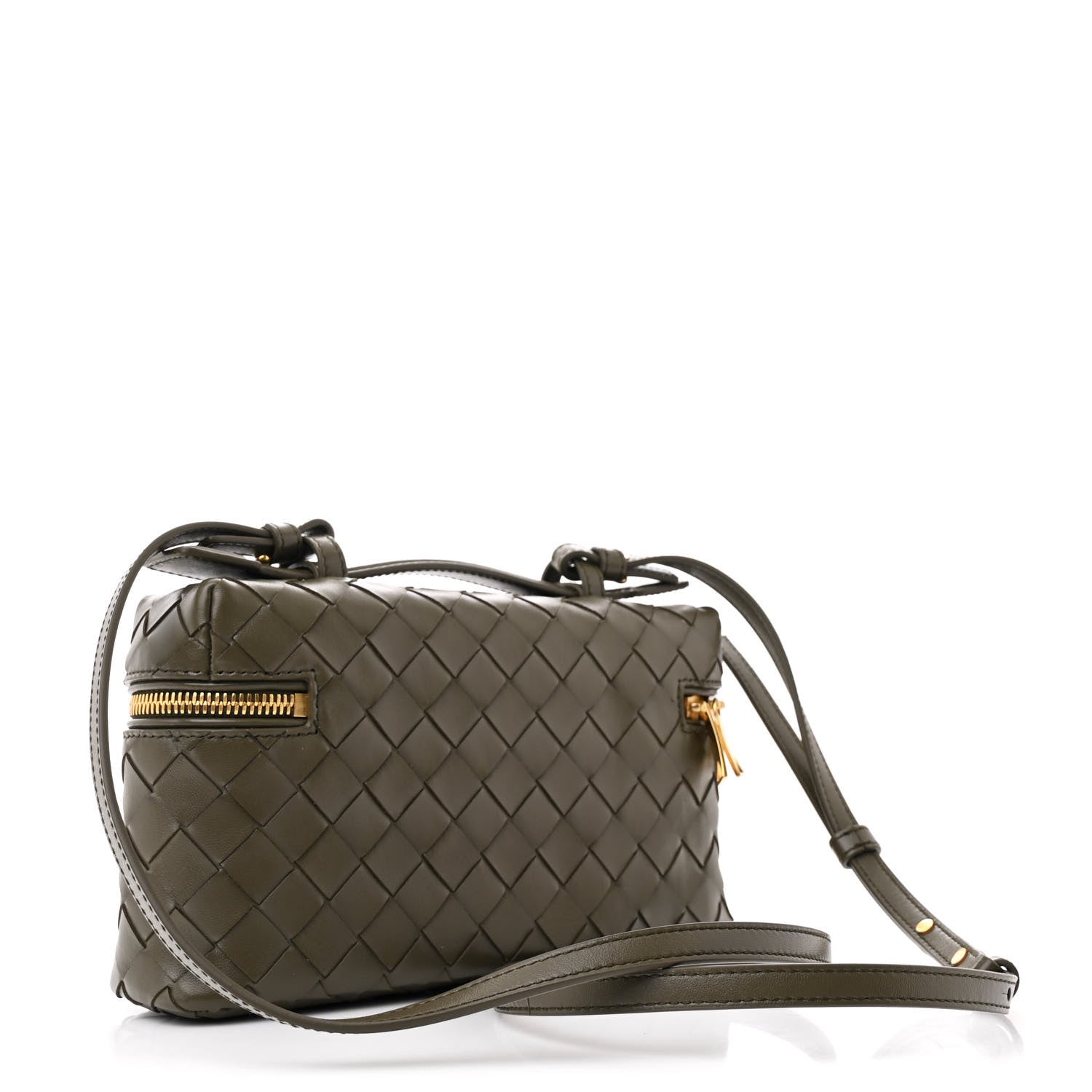 Bottega Veneta Calfskin Intrecciato Bang Bang Vanity Case Kaki 3 of 11
