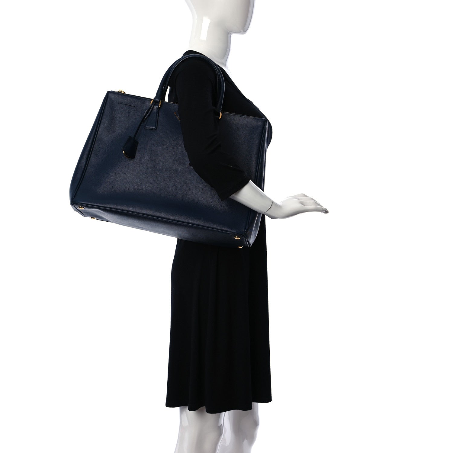 Prada Saffiano Lux Extra Large Galleria Double Zip Tote Baltico 2 of 13