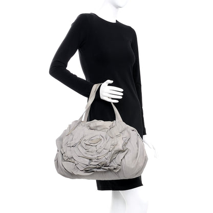 Valentino Garavani Lambskin Petale Tote Light Grey 2 of 9
