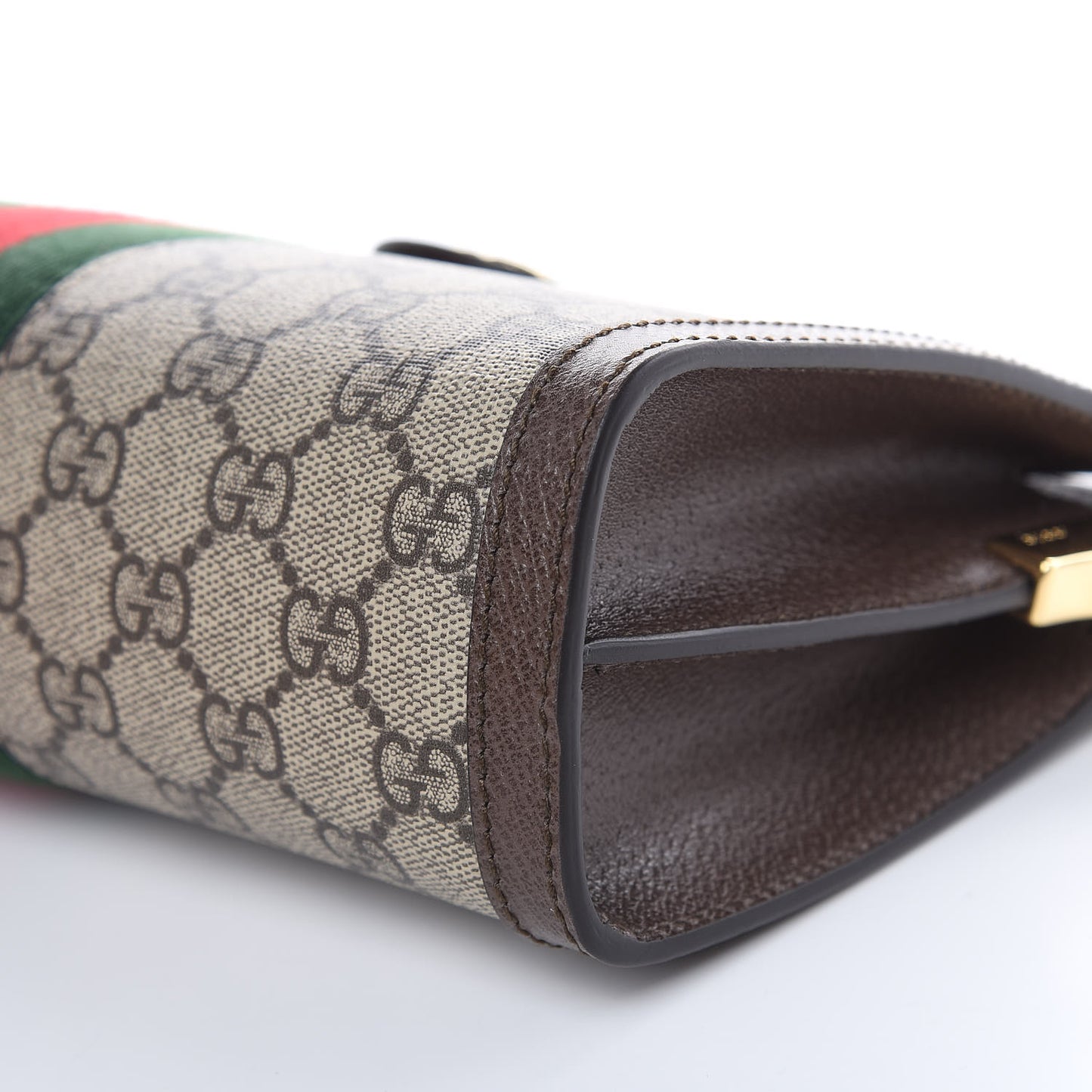 GG Supreme Monogram Web Small Ophidia Chain Shoulder Bag Brown