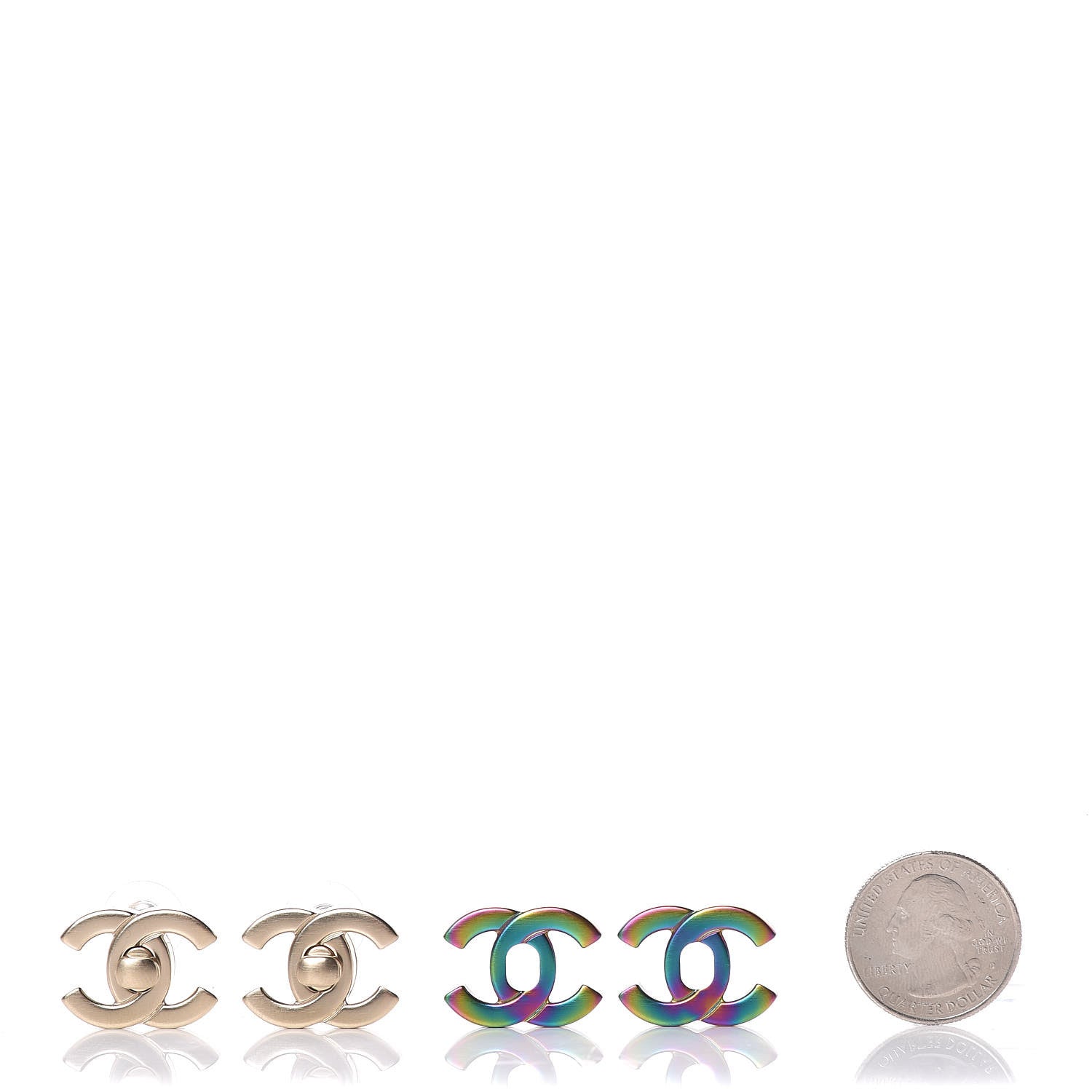 Chanel Metal CC Turnlock Interchangeable Earrings Gold 2 of 6