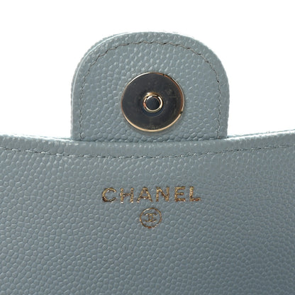 Chanel Caviar Quilted Flap Phone Holder With Chain Light Blue 6 of 11