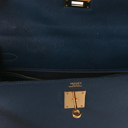 Hermes Courchevel Kelly Sellier 32 Bleu Indigo 12 of 14