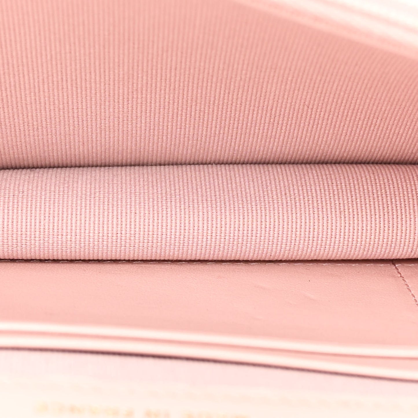 Shiny Caviar Quilted Flap Charm Wallet On Chain WOC Light Pink