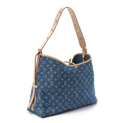 Louis Vuitton Monogram Denim CarryAll MM Blue 4 of 9