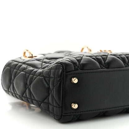 Christian Dior Lambskin Cannage Mini Lady Dior Black 9 of 10
