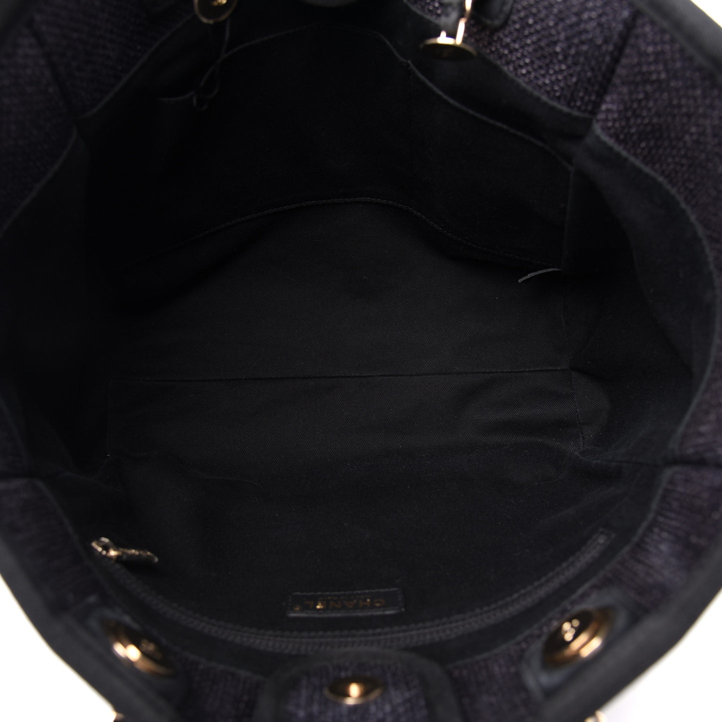 Mixed Fibers Calfskin Small Deauville Tote Black