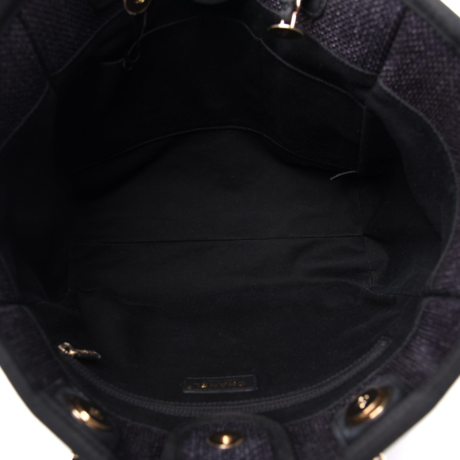 Chanel Mixed Fibers Calfskin Small Deauville Tote Black 5 of 12