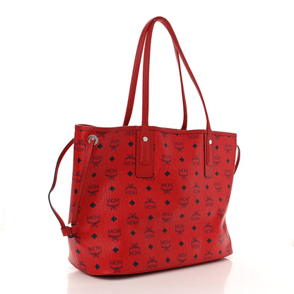 MCM Visetos Medium Liz Reversible Shopper Tote Ruby Red 4 of 15