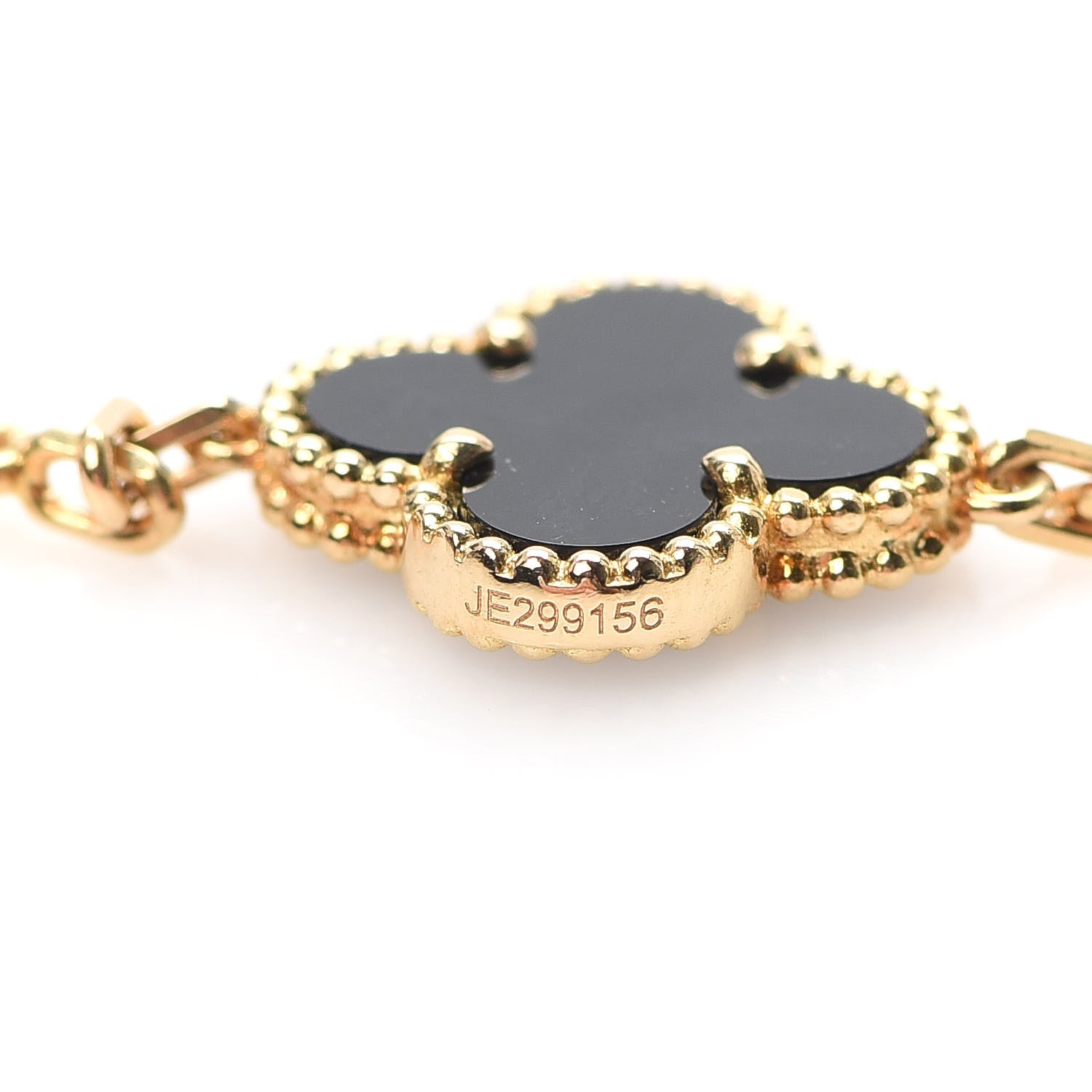 Van Cleef & Arpels 18K Yellow Gold Black Onyx 5 Motifs Vintage Alhambra Bracelet 5 of 5