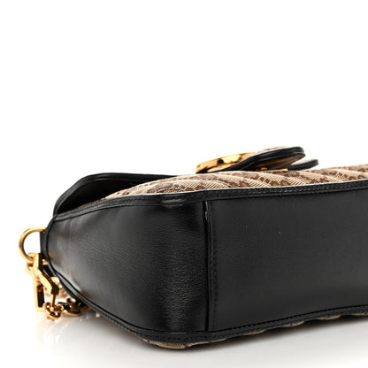 Gucci Monogram Azalea Calfskin Matelasse Diagonal Mini GG Marmont Top Handle Shoulder Bag Beige Ebony Black 9 of 10