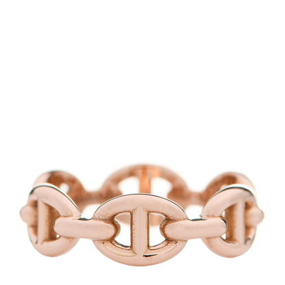 Hermes 18K Rose Gold PM Chaine D'Ancre Enchainee Ring 50 5.25 1 of 8