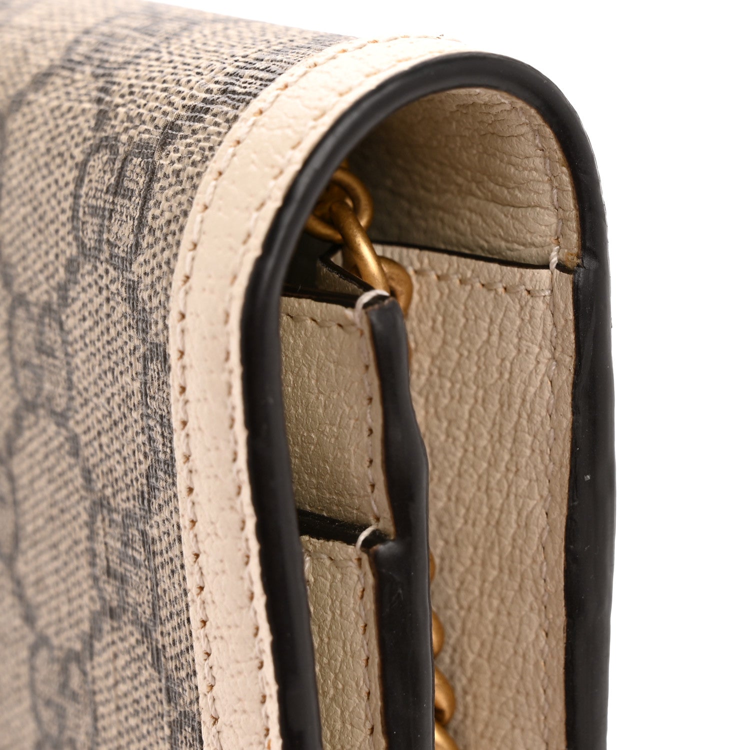 Gucci GG Supreme Monogram Web Queen Margaret Chain Wallet White 10 of 10