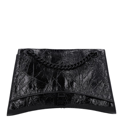 Balenciaga Crushed Calfskin Monochrome Medium Crush Chain Bag Black 1 of 10