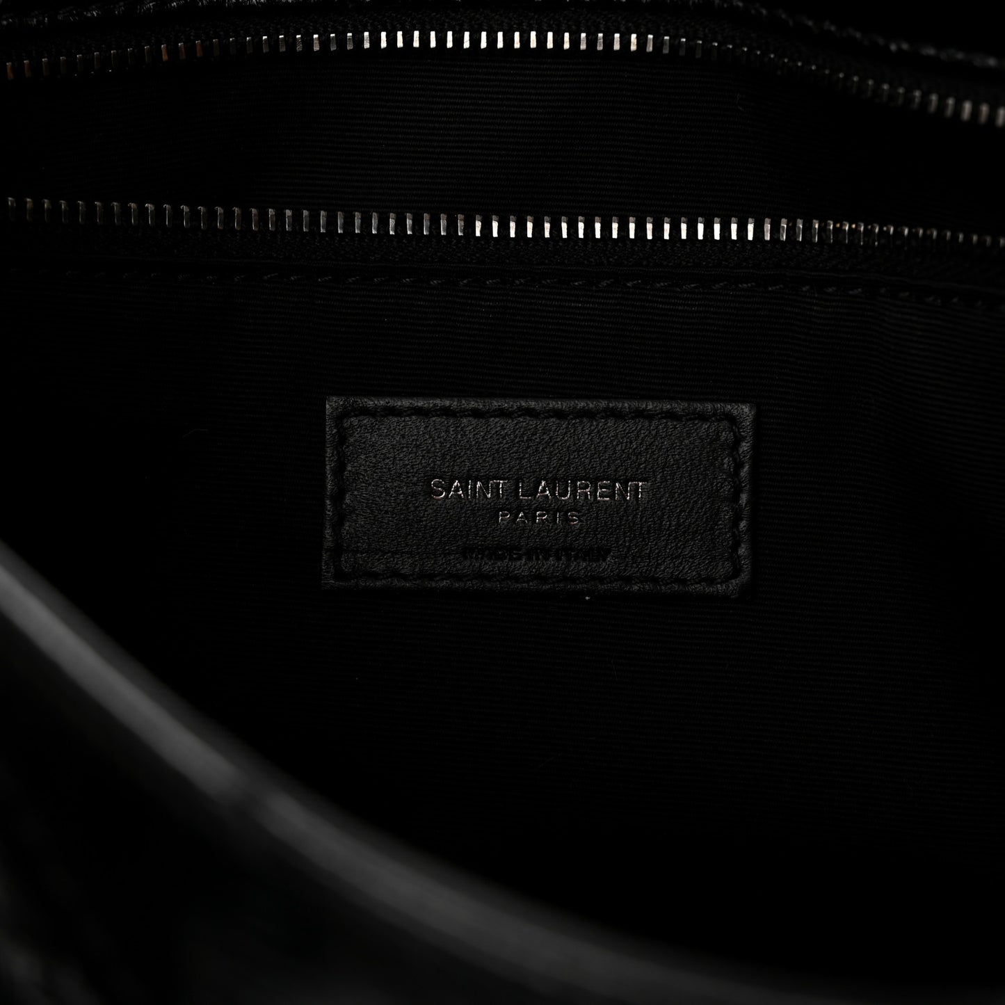 Crinkled Calfskin Matelasse Monogram Large Niki Chain Satchel Black