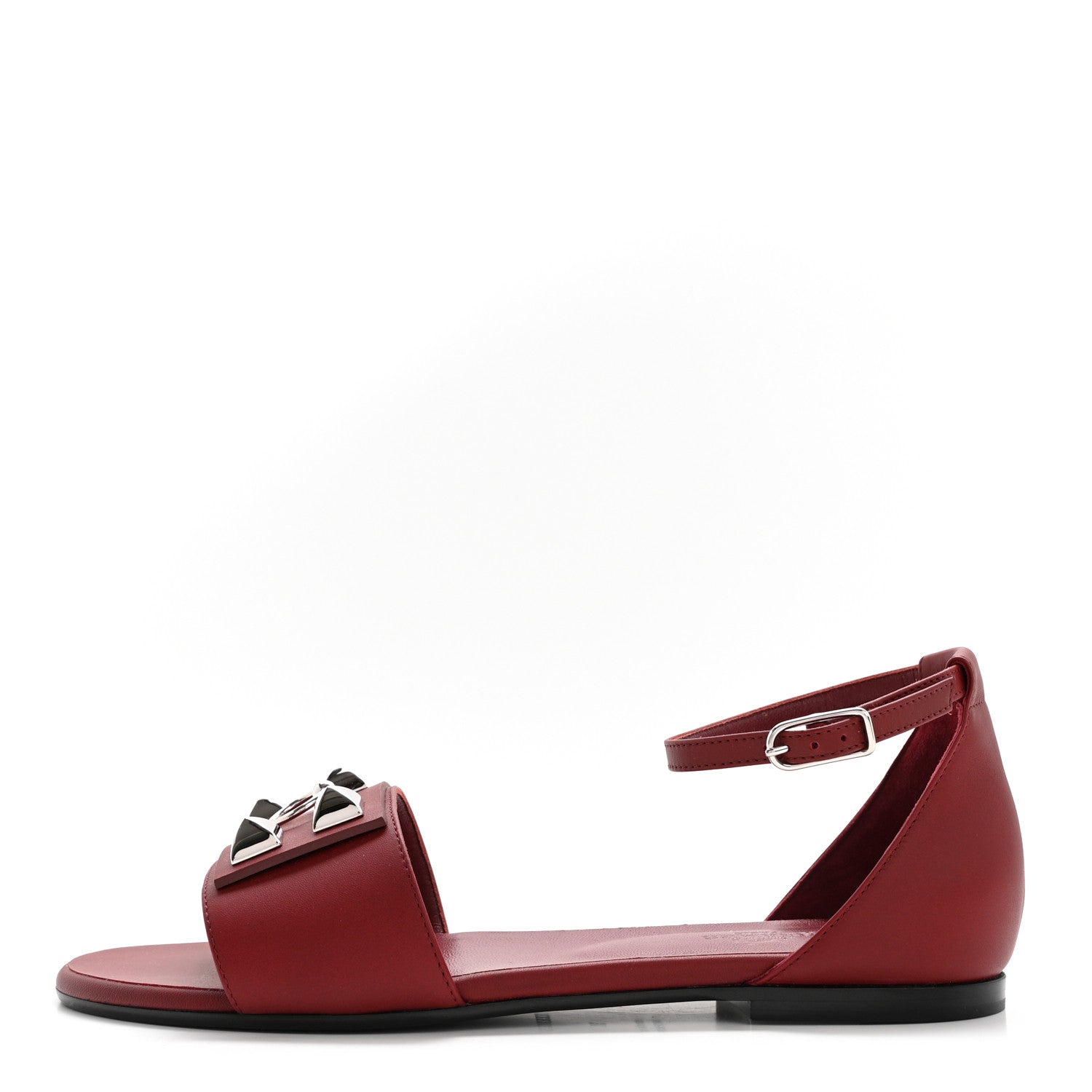 Hermes Calfskin Desiree Sandals 38 Rouge H 1 of 9