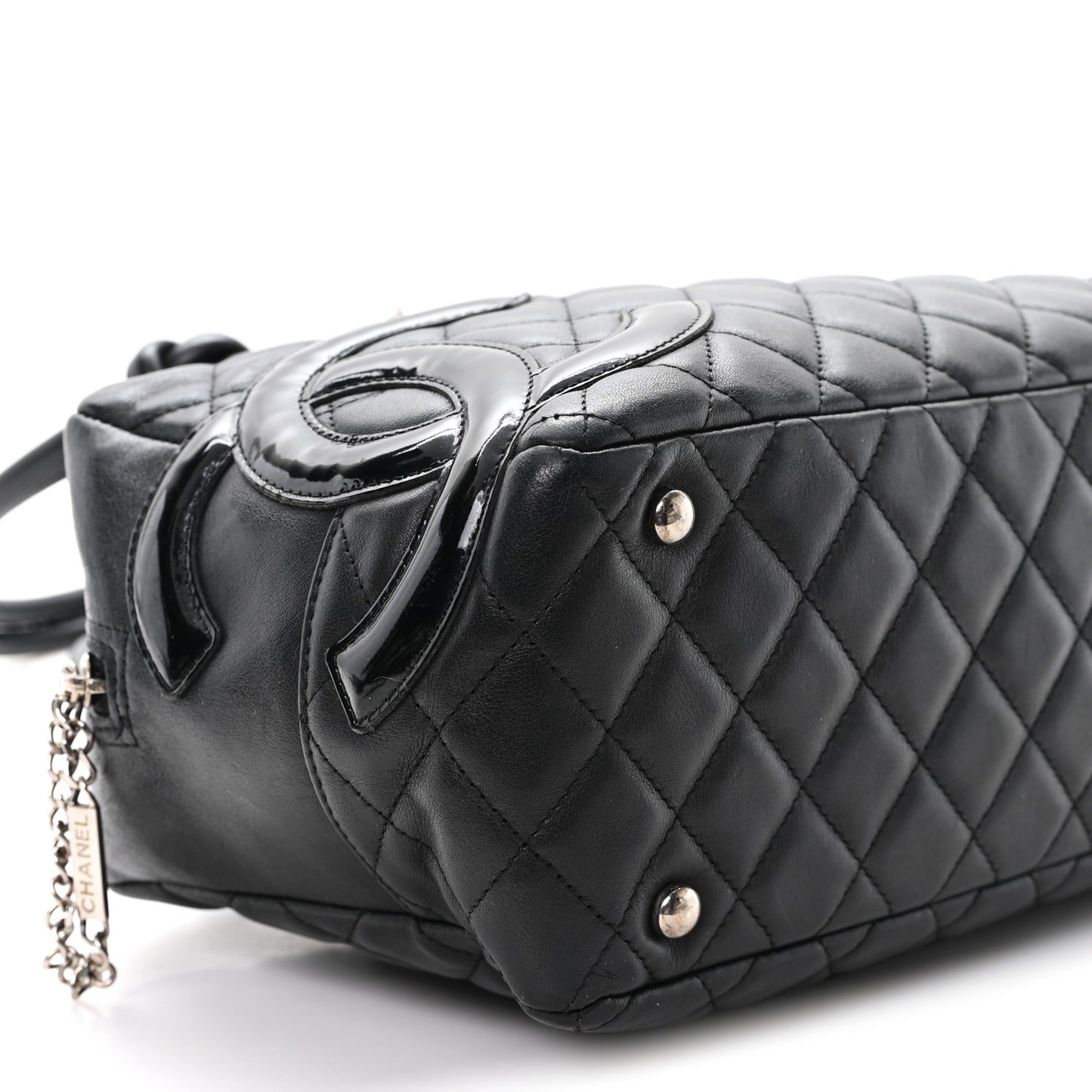 Calfskin Quilted Large Cambon Bowler Black